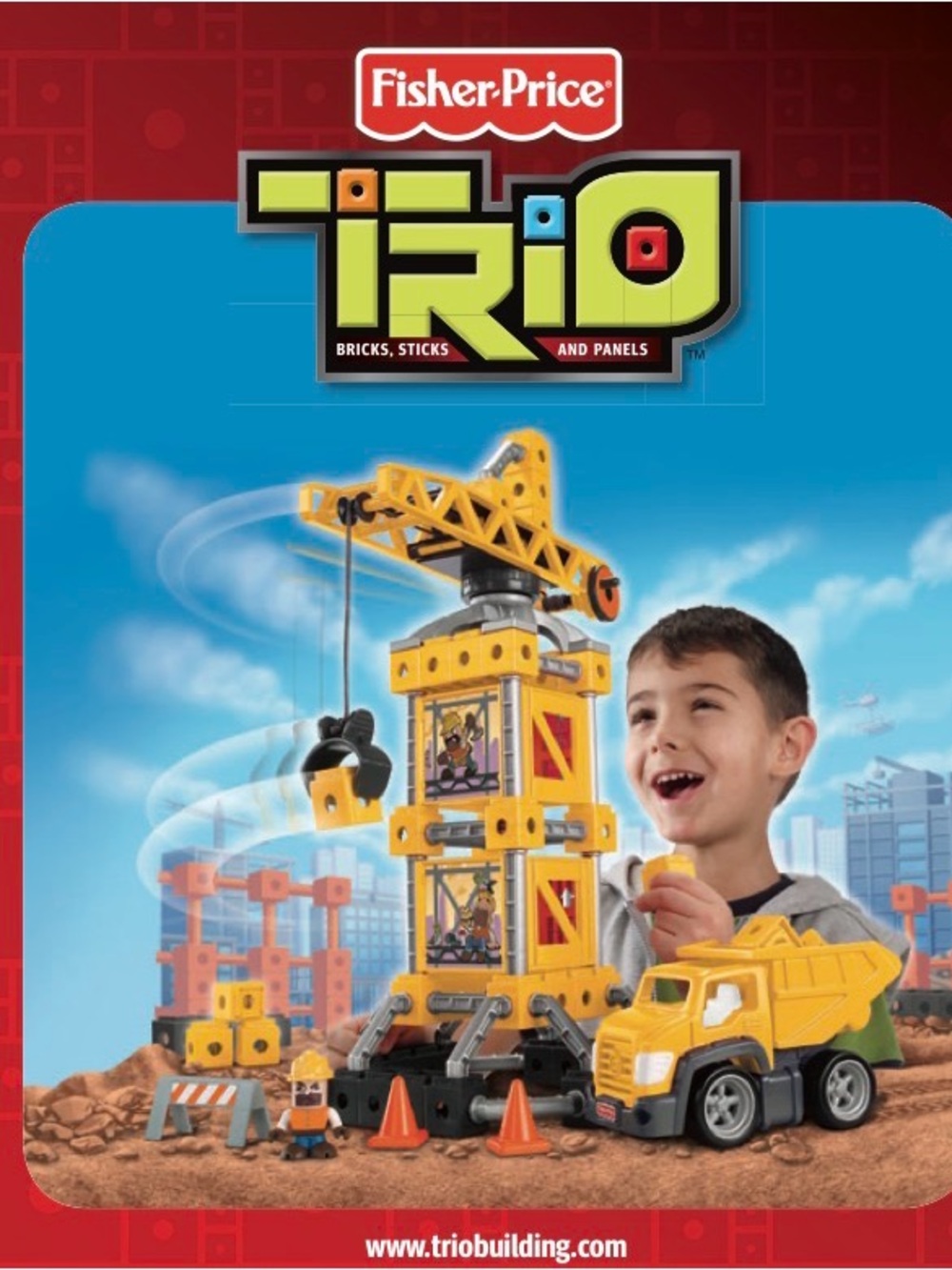 Fisher-Price Tiro Construction Crane & Dump Truck Set - Yellow, Black, Orange